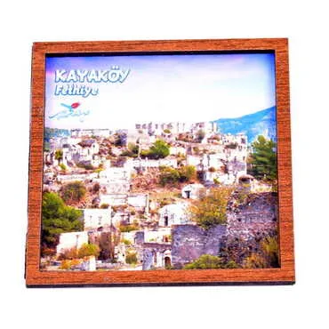 Fethiye Themed Wooden Cute Animals Souvenşr Fridge Magnet Serie C 90x120 mm - 4