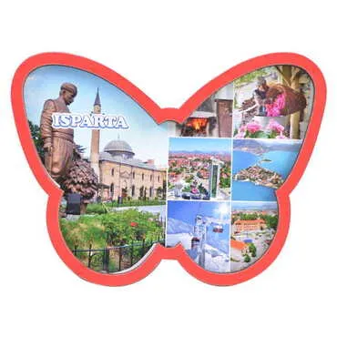 Isparta Themed Wooden Cute Animals Souvenşr Fridge Magnet Serie C 90x120 mm - 5