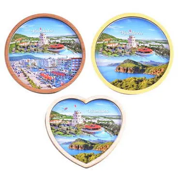Kumluca Themed Wooden Cute Animals Souvenşr Fridge Magnet Serie C 90x120 mm - 2