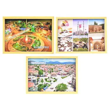 Korkuteli Themed Wooden Cute Animals Souvenşr Fridge Magnet Serie C 90x120 mm - 2
