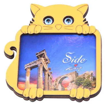 Side Themed Wooden Cute Animals Souvenşr Fridge Magnet Serie C 90x120 mm - 8