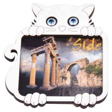 Side Themed Wooden Cute Animals Souvenşr Fridge Magnet Serie C 90x120 mm - 9