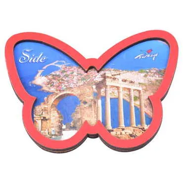 Side Themed Wooden Cute Animals Souvenşr Fridge Magnet Serie C 90x120 mm - 30