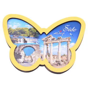 Side Themed Wooden Cute Animals Souvenşr Fridge Magnet Serie C 90x120 mm - 32