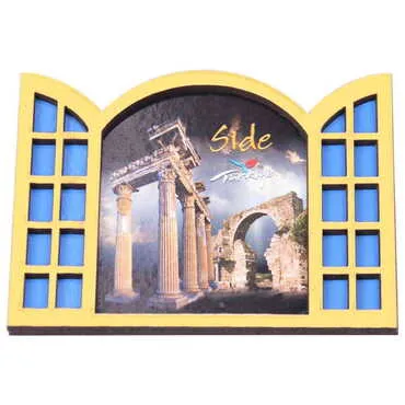 Side Themed Wooden Cute Animals Souvenşr Fridge Magnet Serie C 90x120 mm - 40