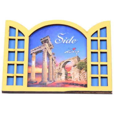 Side Themed Wooden Cute Animals Souvenşr Fridge Magnet Serie C 90x120 mm - 43