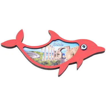 Side Themed Wooden Cute Animals Souvenşr Fridge Magnet Serie C 90x120 mm - 45