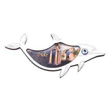 Side Themed Wooden Cute Animals Souvenşr Fridge Magnet Serie C 90x120 mm - 48