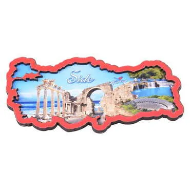 Side Themed Wooden Cute Animals Souvenşr Fridge Magnet Serie C 90x120 mm - 55