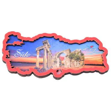 Side Themed Wooden Cute Animals Souvenşr Fridge Magnet Serie C 90x120 mm - 58