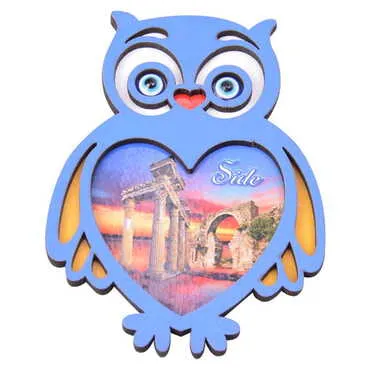 Side Themed Wooden Cute Animals Souvenşr Fridge Magnet Serie C 90x120 mm - 63