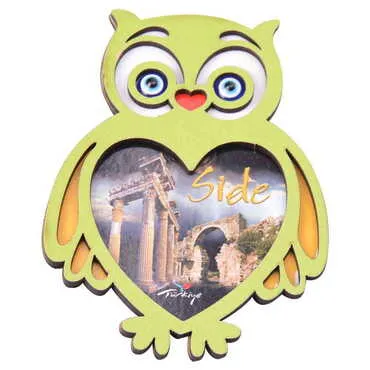 Side Themed Wooden Cute Animals Souvenşr Fridge Magnet Serie C 90x120 mm - 64