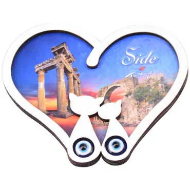Side Themed Wooden Cute Animals Souvenşr Fridge Magnet Serie C 90x120 mm - 68