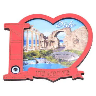 Side Themed Wooden Cute Animals Souvenşr Fridge Magnet Serie C 90x120 mm - 73
