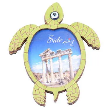 Side Themed Wooden Cute Animals Souvenşr Fridge Magnet Serie C 90x120 mm - 78