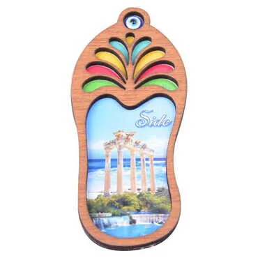 Side Themed Wooden Cute Animals Souvenşr Fridge Magnet Serie C 90x120 mm - 83