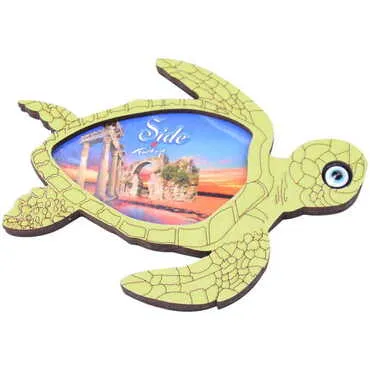 Side Themed Wooden Cute Animals Souvenşr Fridge Magnet Serie C 90x120 mm - 85