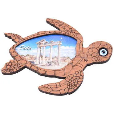 Side Themed Wooden Cute Animals Souvenşr Fridge Magnet Serie C 90x120 mm - 88