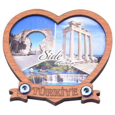 Side Themed Wooden Cute Animals Souvenşr Fridge Magnet Serie C 90x120 mm - 90