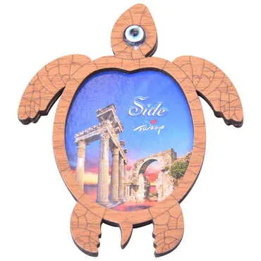Side Themed Wooden Cute Animals Souvenşr Fridge Magnet Serie C 90x120 mm - 101
