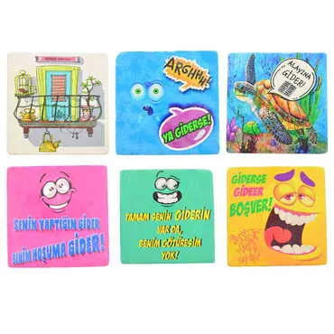 Funny Themed Bathroom Stone Drain Cover 100x100 mm - 2