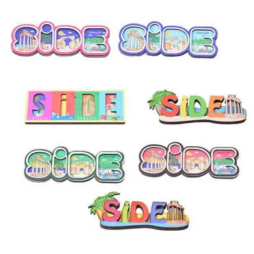 Side Themed Wooden UV Printed City Name Letter Fridge Magnet - 2