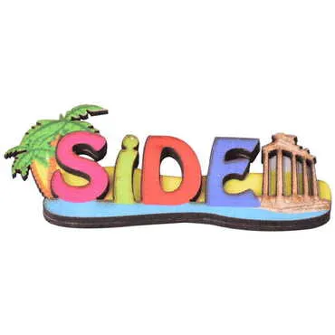Side Themed Wooden UV Printed City Name Letter Fridge Magnet - 3