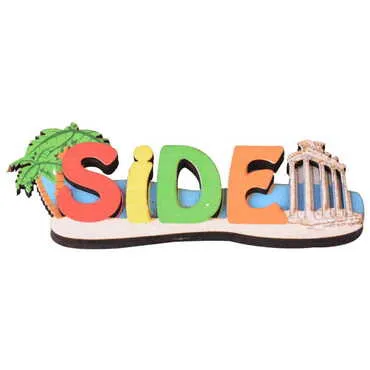 Side Themed Wooden UV Printed City Name Letter Fridge Magnet - 4
