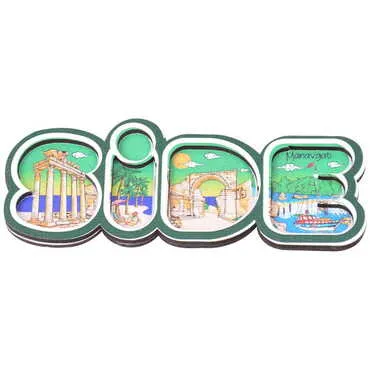 Side Themed Wooden UV Printed City Name Letter Fridge Magnet - 5