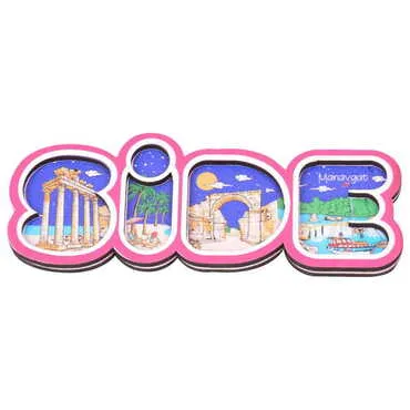 Side Themed Wooden UV Printed City Name Letter Fridge Magnet - 8