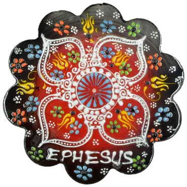 Ephesus Themed Turkish Ceramic Relief Trivet Big Size - 6