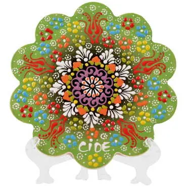 City Themed Turkish Ceramic Relief Trivet Big Size - 9