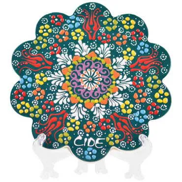 City Themed Turkish Ceramic Relief Trivet Big Size - 10