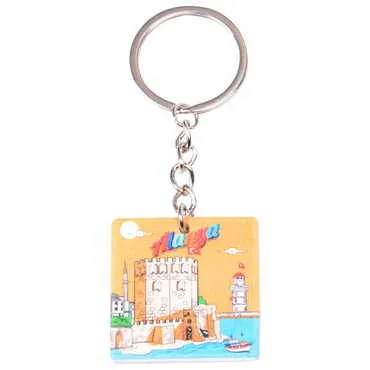 Toptan Alanya Temalı Uv Baskılı Kare Anahtarlık 40x108 mm - 3