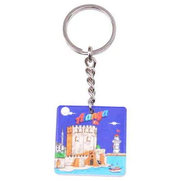 Toptan Alanya Temalı Uv Baskılı Kare Anahtarlık 40x108 mm - 5