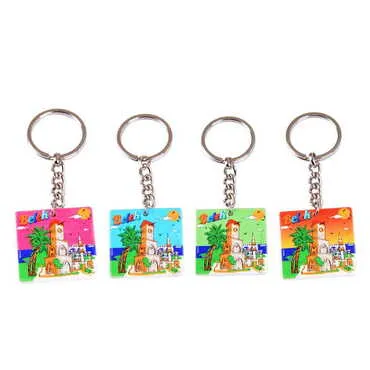 Belek Themed Customised Uv Printed Plastic Base Round Keyring 40x108 mm - 2