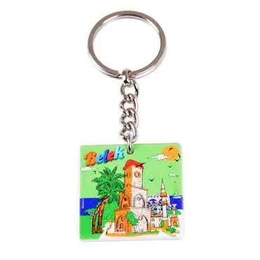 Belek Themed Customised Uv Printed Plastic Base Round Keyring 40x108 mm - 4