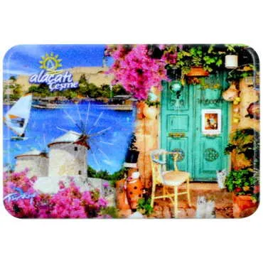 Toptan Alaçatı Bölgesi Temalı Uv Baskılı Magnet 80x50 mm - 11