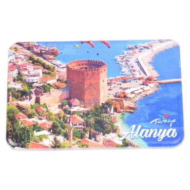 Alanya Themed Customised UV Printed Plastic Base Rectangle Fridge Magnet 80x50 mm - 16