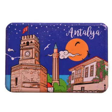 Antalya Themed Customised UV Printed Plastic Base Rectangle Fridge Magnet 80x50 mm - 14