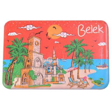 Belek Themed Customised UV Printed Plastic Base Rectangle Fridge Magnet 80x50 mm - 4
