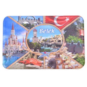 Belek Themed Customised UV Printed Plastic Base Rectangle Fridge Magnet 80x50 mm - 6