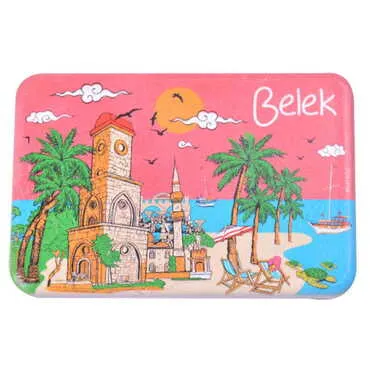 Belek Themed Customised UV Printed Plastic Base Rectangle Fridge Magnet 80x50 mm - 10