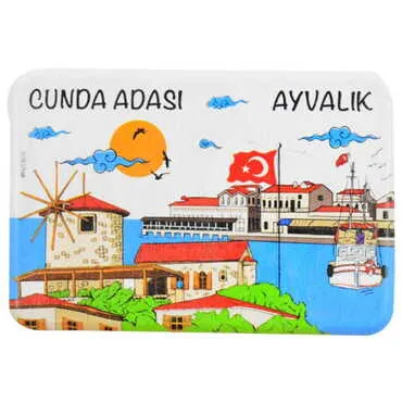 Cunda Themed Customised UV Printed Plastic Base Rectangle Fridge Magnet 80x50 mm - 5