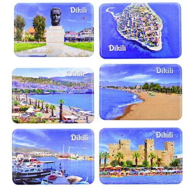 Dikili Themed Customised UV Printed Plastic Base Rectangle Fridge Magnet 80x50 mm - 3