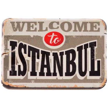 Istanbul Themed Customised UV Printed Plastic Base Rectangle Fridge Magnet 80x50 mm - 27