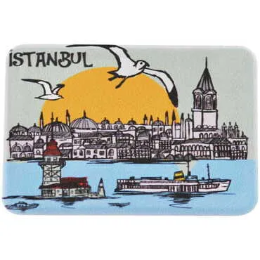 Istanbul Themed Customised UV Printed Plastic Base Rectangle Fridge Magnet 80x50 mm - 29