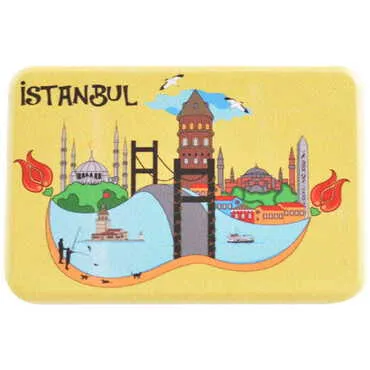 Istanbul Themed Customised UV Printed Plastic Base Rectangle Fridge Magnet 80x50 mm - 30