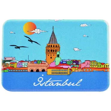 Istanbul Themed Customised UV Printed Plastic Base Rectangle Fridge Magnet 80x50 mm - 17
