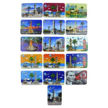 Izmir Themed Customised UV Printed Plastic Base Rectangle Fridge Magnet 80x50 mm - 3